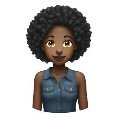 Black girl with curly hair and nose ring  sticker