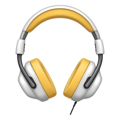 Please make a white headset emoji sticker