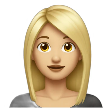 Mujer rubia pelo largo y con flequillo sticker