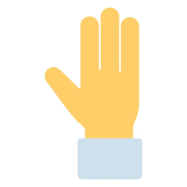 hand gesture, flat color icon, minimal and bold sticker
