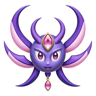 Pokemon legendary purple and pink crystal lunala sticker
