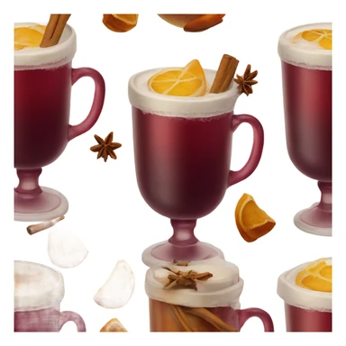 Mulled wine in a craft cup sticker