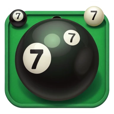 Pool table back ball with the number 7  sticker