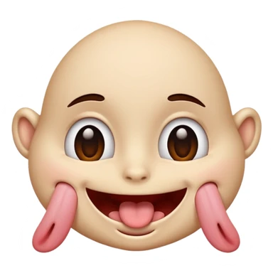 Face with tongue out, smiling and blushing and eyes rolled back  sticker