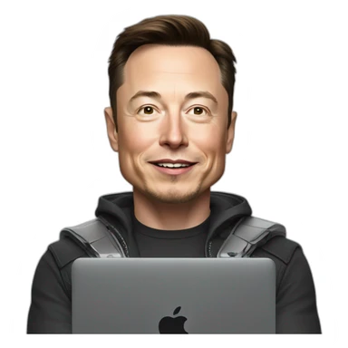 Elon musk with an iPhone  sticker
