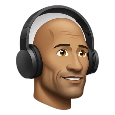 dwayne johnson wearing headphones sticker