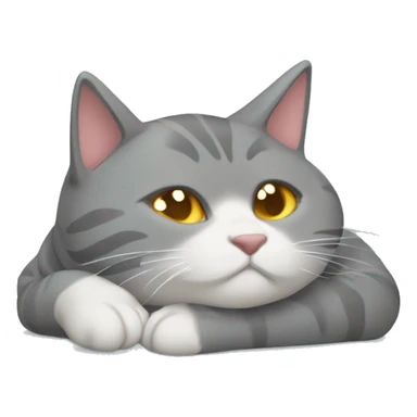 Gato gris durmiendo sticker
