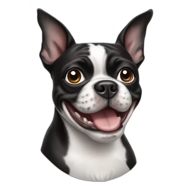 happy boston terrier sticker