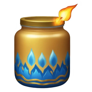 flame on jar egypt gold white blue  sticker