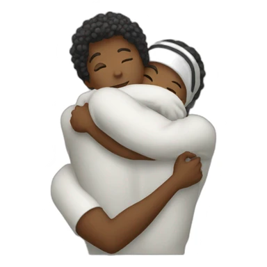 Lovers hug ( white ) sticker