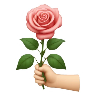 Emoji Smile with Rose in Hand sticker