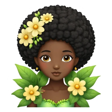Dreamy nature fairy with Afro black hair dark skin  sticker