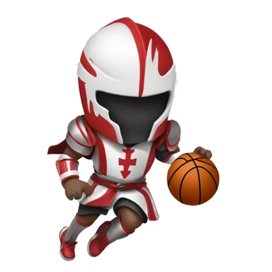 Red and white knight dribbling a basketball  sticker