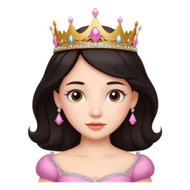 Princesa pelo oscuro cin cachetes  sticker