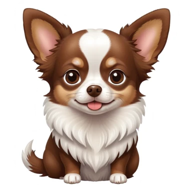 Chihuahua chocolate and withe longhair  sticker