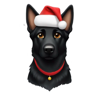 black german shepherd with christmas hat sticker