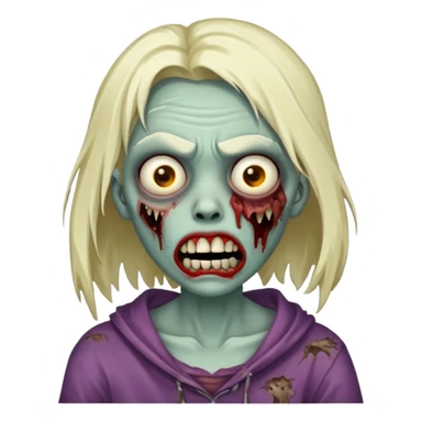 make a zombie girl with a droopy ruined mouth sticker
