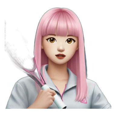 lalisa from blackpink playing tennis sticker