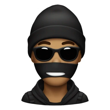 Robber wearing black beanie sticker