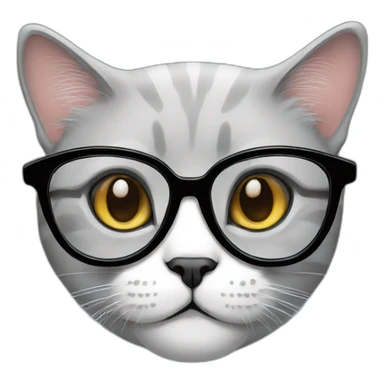british cat with glasses sticker