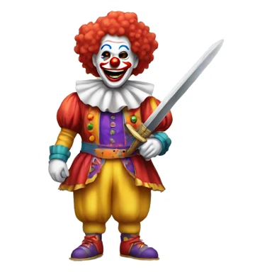 clown with a sword sticker