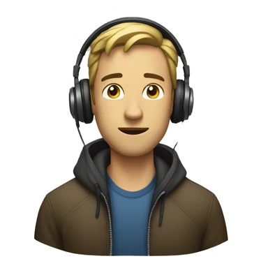 a man listen to music sticker