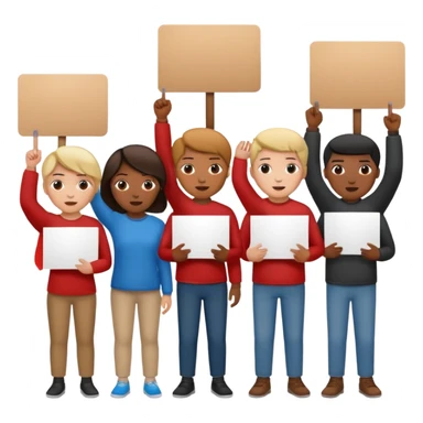 people staging a demonstration sticker