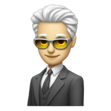 sandem man white head future cyberpunk banker crypto usd rich sticker