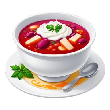 Borscht soup with sour cream  sticker