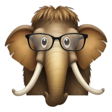 mammoth with glasses sticker