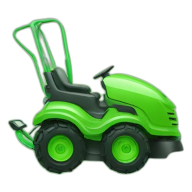 an eyeball with a green lawnmower reflection sticker