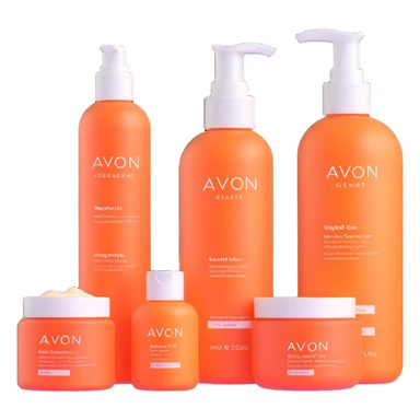AVON skincare set with facial cleanser, toner, and moisturizer bottles sticker