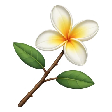 single Frangipani stem sticker