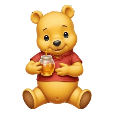 Winnie the Pooh holding a honey pot sticker