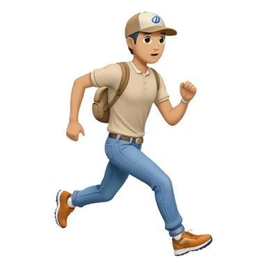 Man in plane clothes running after hyundai ionic sticker