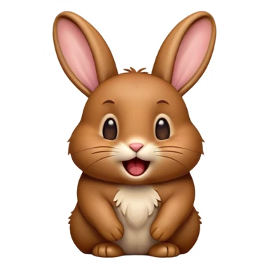 Cinematic Cute Yawning Brown Rabbit Portrait Emoji, Head tilted slightly with a dramatic, wide-open yawn, showcasing a smooth, rich brown fur with floppy ears, round brown eyes barely open in drowsy contentment, Simplified yet irresistibly adorable features, highly detailed, glowing with a soft, cozy glow, high shine, relaxed yet expressive, stylized with a touch of whimsy, bright and endearing, soft glowing outline, capturing the essence of a sleepy yet affectionate bunny, so drowsy it feels like it could stretch out of the screen and curl up for a nap! sticker