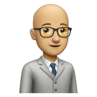 A bald teacher sticker