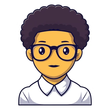 light skin nerd with afro sticker