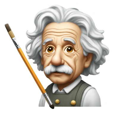 painter albert einstein paints sticker