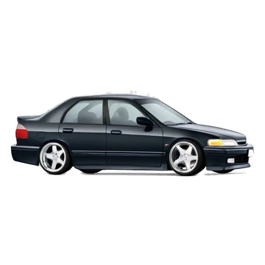 Extremely lowered 1996 Honda accord 4 door with chrome wheel and negative camber sticker