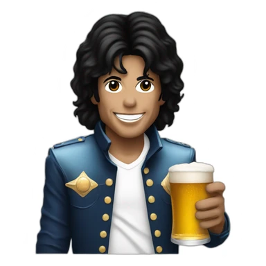 Michael Jackson holding a beer sticker