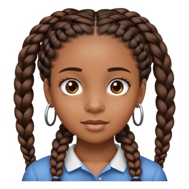 black teen girl with braids sticker