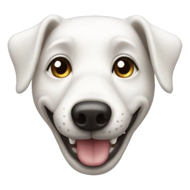 skinny smiling white dog head sticker