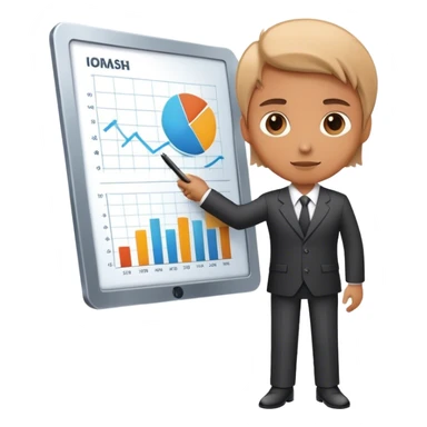 I want to create a character for a fintech application that leverages AI to predict user spending behavior, provide actionable insights to control expenses, and encourage redirecting unnecessary spending into investments.  sticker