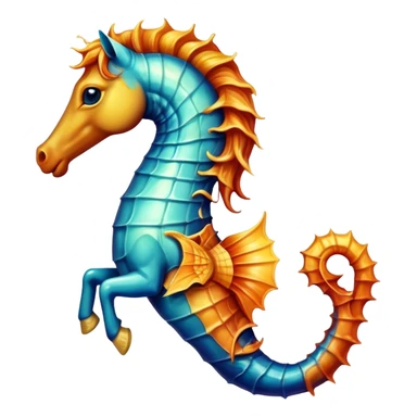 a seahorse with head of a real horse sticker