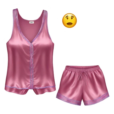 Satin pj set tank and shorts  sticker