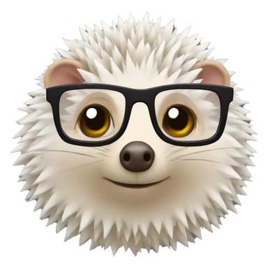 A hedgehog with glasses sticker