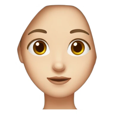 White Girl with Big forehead with dark brown hair sticker