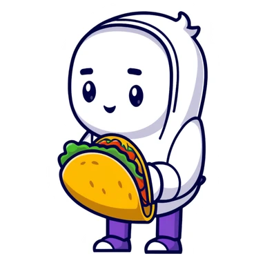 fat person eating taco bell  sticker