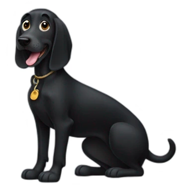 all black hound dog sticker